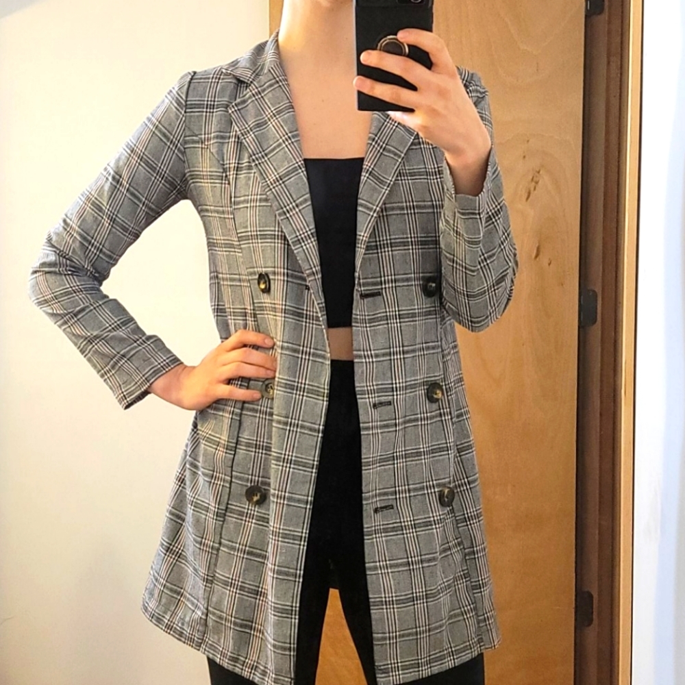 Charlotte Russe plaid blazer jacket/dress